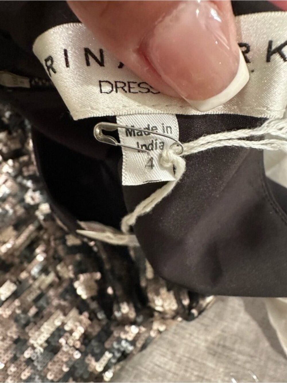 Trina Turk Black Sequin Cocktail Dress Size 4 NWT Sleeveless Party Mini Glam - Picture 11 of 12